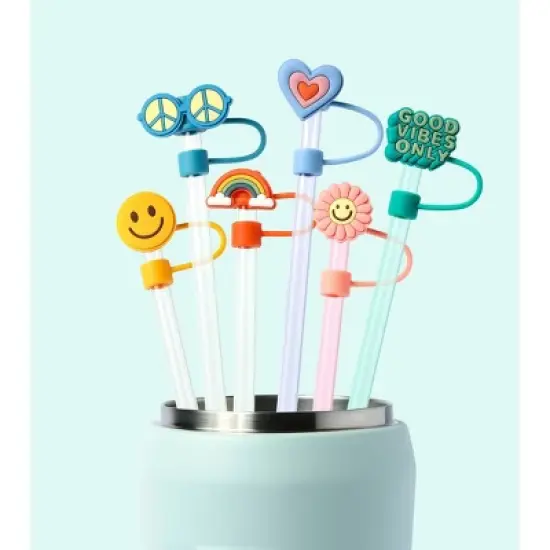 Manna 6pc Good Vibes Straw Toppers image {15}