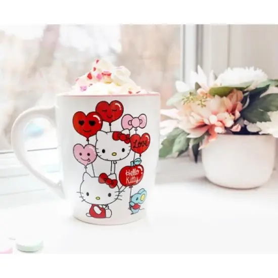 Silver Buffalo Sanrio Hello Kitty Heart Balloons Ceramic Latte Mug | Holds 25 Ounces image {5}