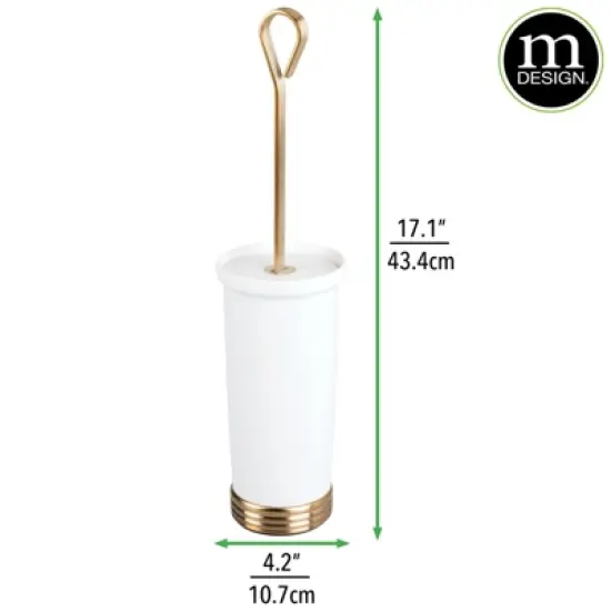 mDesign Plastic Toilet Bowl Brush & Holder, Non-Skid Base image {2}