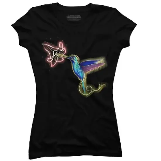 Junior's Design By Humans Hummingbird By timea T-Shirt image {3}