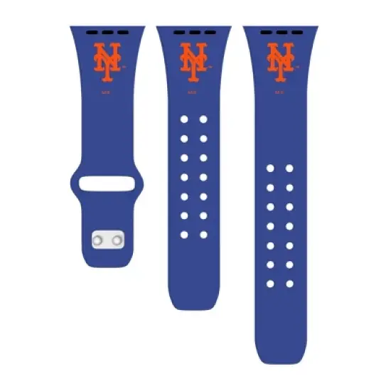 MLB New York Mets Apple Watch Compatible Silicone Band - Blue
 image {1}