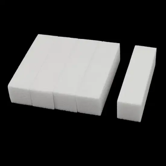 Unique Bargains Tips Manicure Tool Nail Art Buffing Sanding Files Block Pedicure Care White 5pcs image {2}
