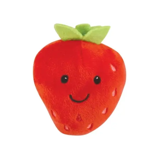 Luvable Friends Dog Squeaky Plush Dog Mini Toy Set, Fruits, One Size image {4}