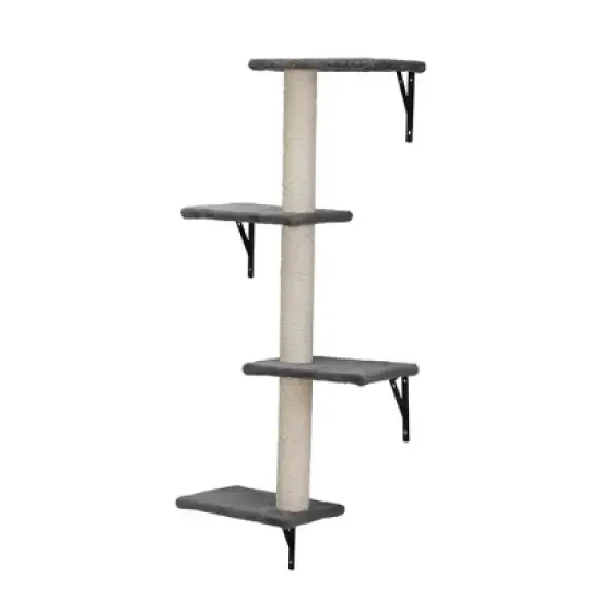 Multipet 5 Pcs Multi-Level Wall-Mounted Indoor Cat Tree with Scratching Board, Condo, Perches, Bridge for Indoor Cats image {6}