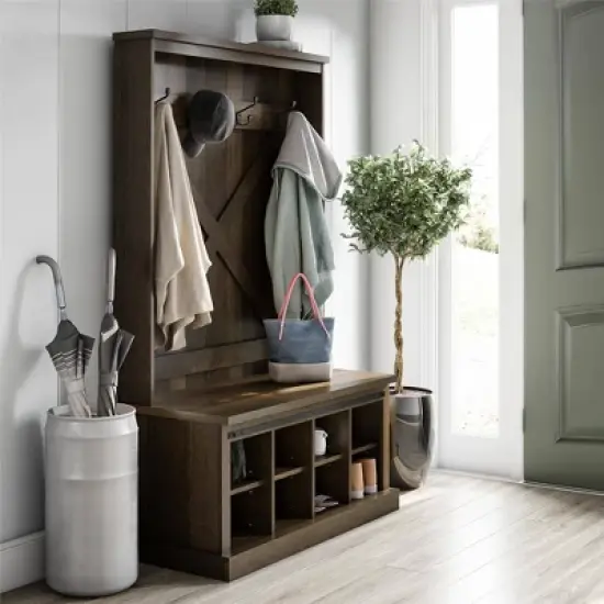 Marlette Entryway Bench with Hall Tree - Room & Joy image {2}