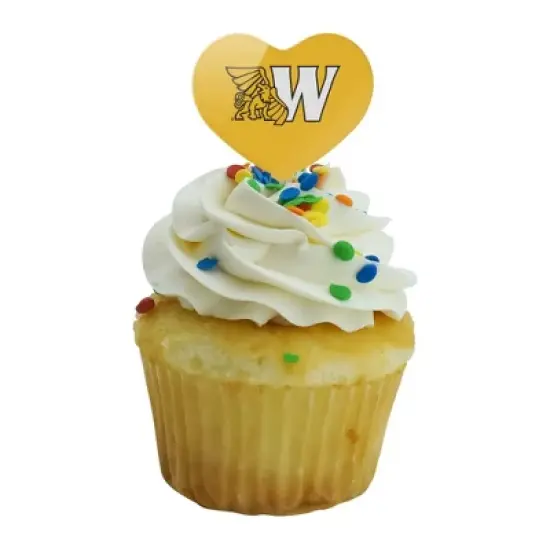 Missouri Western State University Primary Logo Heart Love Cupcake Picks Toppers Decoration Set of 6 image {4}