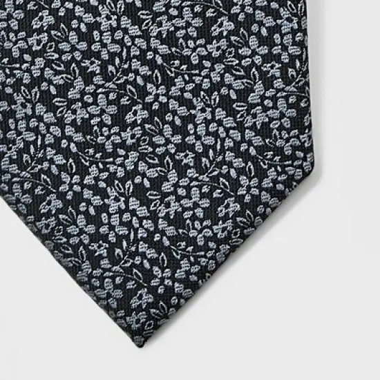 Men's Floral Print Neck Tie - Goodfellow & Co&trade; Black One Size image {2}