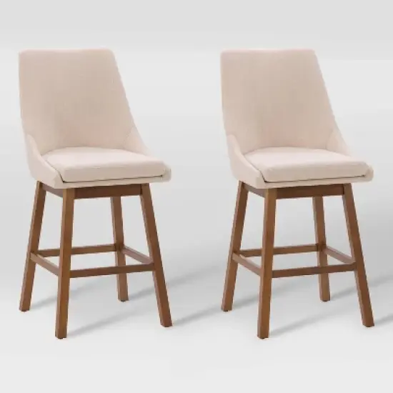 Set of 2 Boston Formed Back Fabric Barstools - CorLiving image {6}
