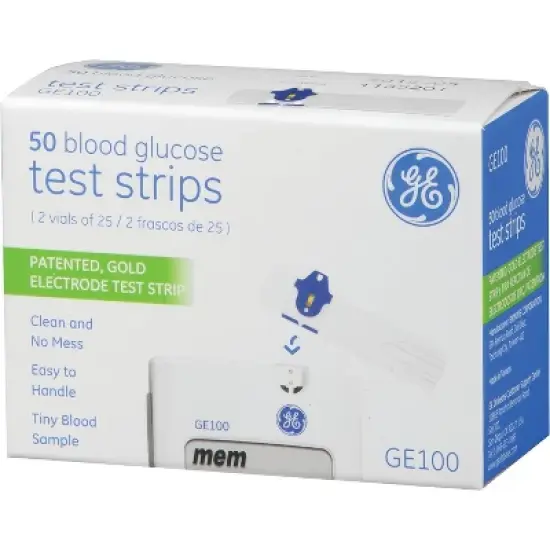 GE100 BLOOD GLUCOSE TEST STRIPS 50 CT image {1}