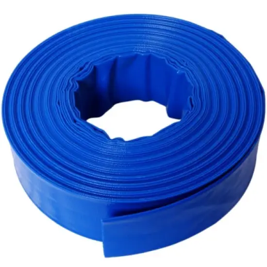 Syemin Drip Irrigation 100Ft Heavy Duty Reinforced Pool Backwash Hose for Swimming Drain Pools Water Discharge with Aluminum Camlock, Blue, 2"*2"*2" image {3}