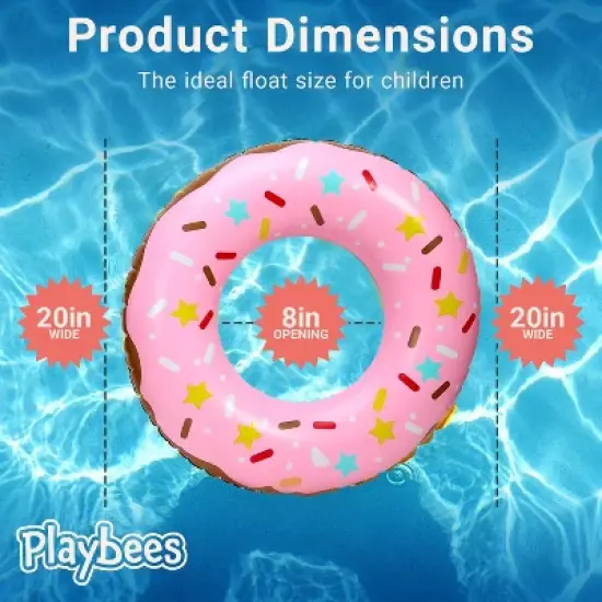 Playbees Donut Pool Float with Colorful Sprinkles - 4PK image {1}