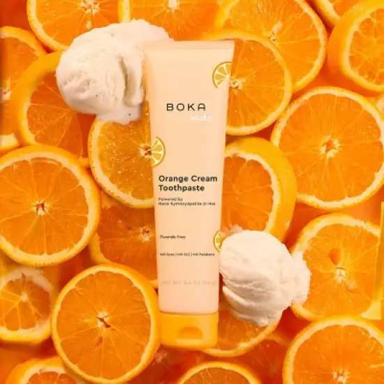 Boka Kids' Fluoride-Free Nano Hydroxyapatite Toothpaste - Orange Cream - 3.4oz image {1}
