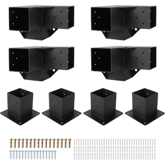 4"x4" Pergola Kit,Heavy-Duty Carbon Steel Gazebo Hardware with 4-Way Brackets,Perfect for Outdoor Patio,Pergola & Cabin Construction image {10}
