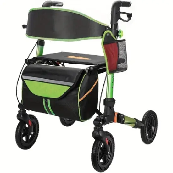KTMBDW Foldable Rollator Walkers with Seat for Seniors, Adjustable Height, Lightweight Rolling Walker image {8}