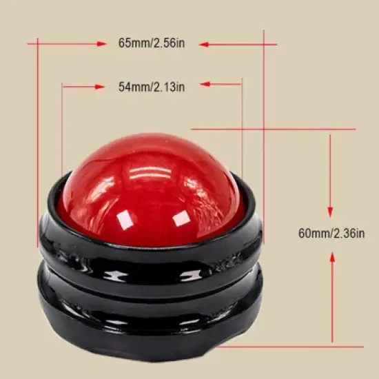 Evo Bytes Massage Roller Ball - Handheld Manual Body Massager - RED image {5}