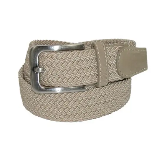 CTM Men's Elastic Braided Stretch Belt with Silver Buckle image {6}