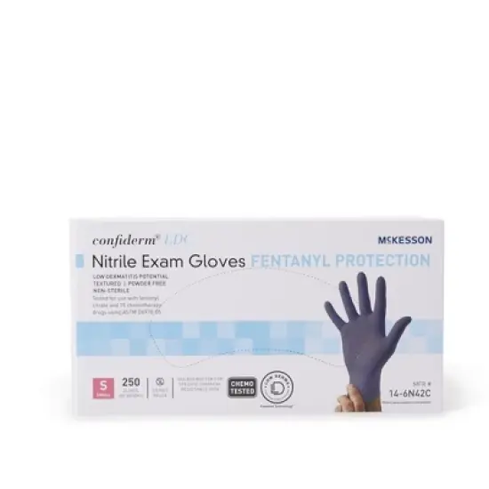 Confiderm LDC McKesson Nitrile Exam Glove Blue Textured image {1}