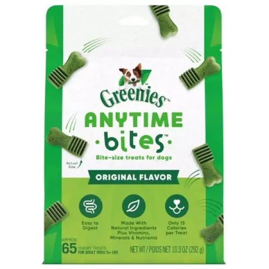 GREENIES Anytime Bites Dental Care Dog Treats - Original Flavor, 65ct (Pack of 2) image {5}