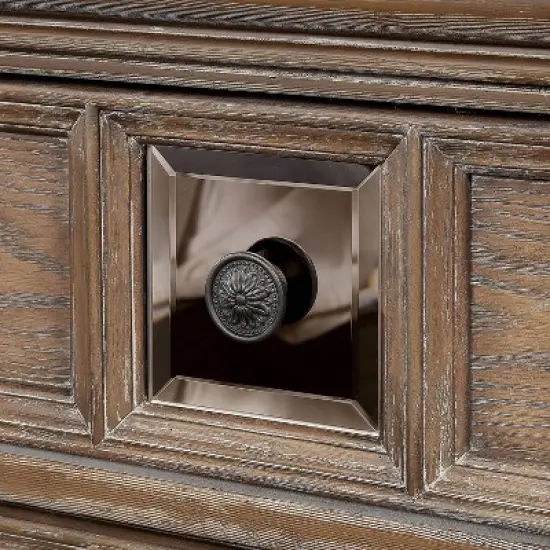 3pc Lellen Bedroom Set with 2 Nightstands Beige/Rustic Natural Tone - HOMES: Inside + Out image {6}