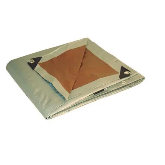 Foremost Dry Top 10 ft. W X 12 ft. L Heavy Duty Polyethylene Reversible Tarp Brown/Silver image {1}