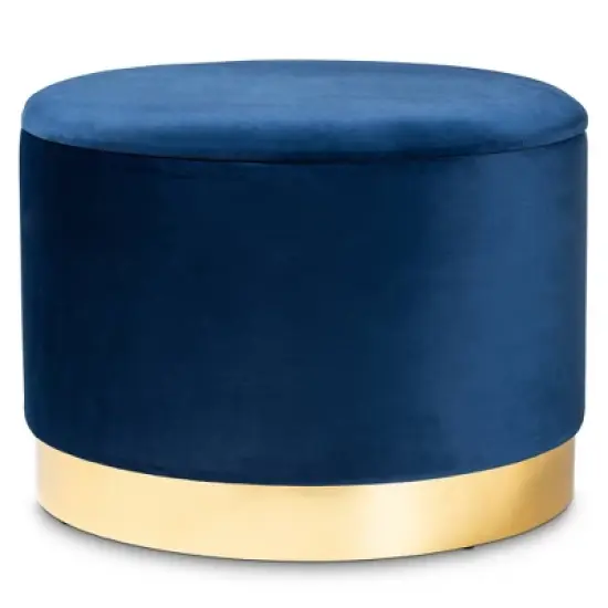 Marisa Velvet Upholstered Storage Ottoman - Baxton Studio image {8}