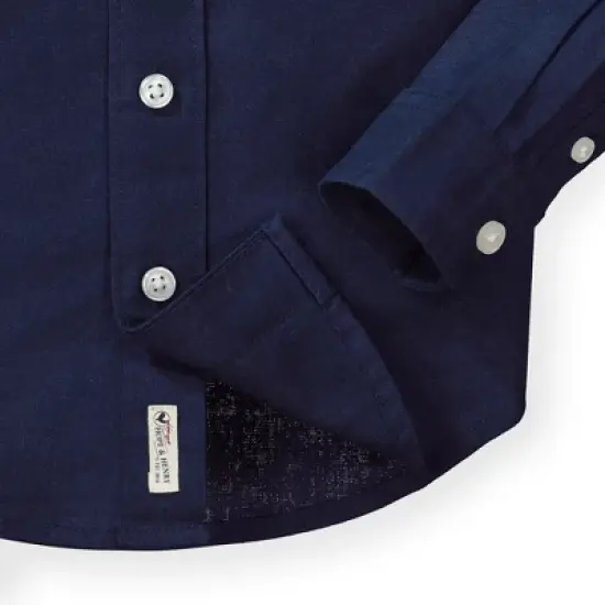 Hope & Henry Boys' Linen Classic Button Down Shirt, Kids image {2}