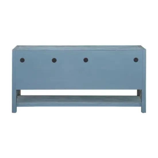 Ace Antique Inspired 4 Door Storage Credenza/Sideboard Weathered Blue - Treasure Trove image {3}