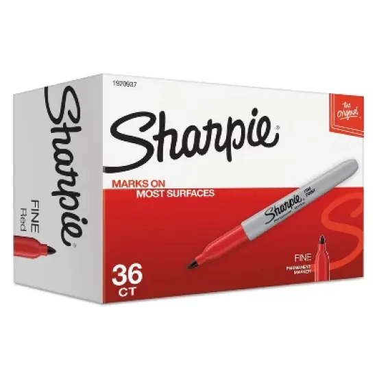 Sharpie Fine Point Permanent Marker Red 36/Pack 1920937 image {5}