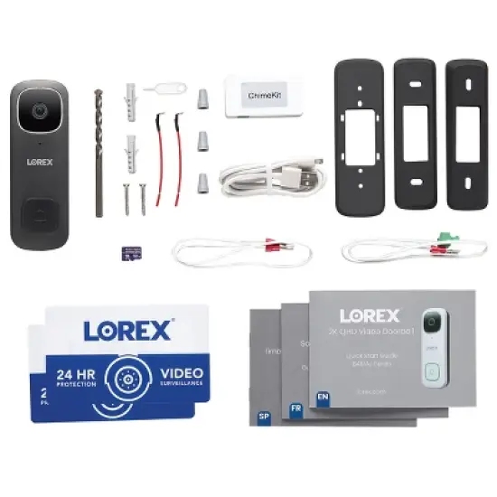 Lorex 2K QHD Wired Smart Video Doorbell with Person Detection (Black) image {3}