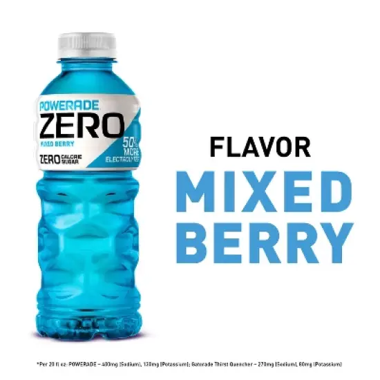 POWERADE Zero Mixed Berry Sports Drink - 8pk/20 fl oz Bottles image {3}