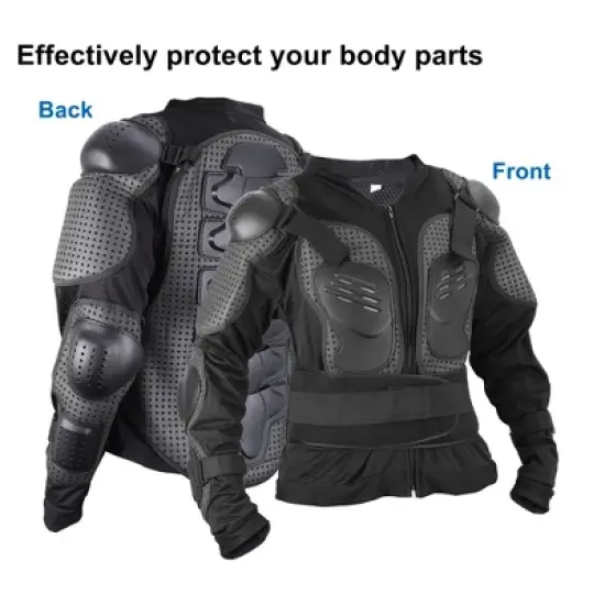 Unique Bargains Dirt Bike Motorcycle Riding Protective Full Body Armor Thorax Back Backbone Protector for Off-Road Cycling Black Size L image {3}
