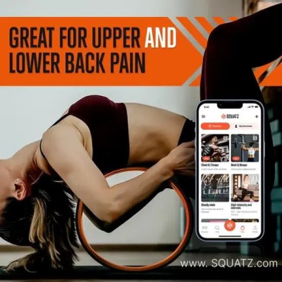 SQUATZ Yoga Wheel Back Stretcher with Non-Slip Foam Padding - SQYW-1 image {5}