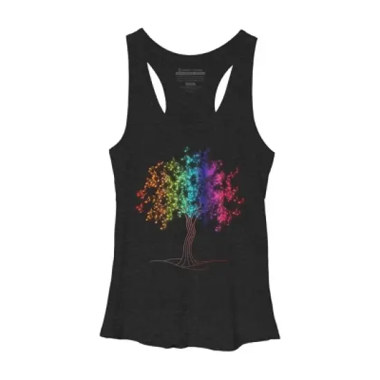 Women's Design By Humans Colorful Musical Note Tree By valsymot Racerback Tank Top image {2}