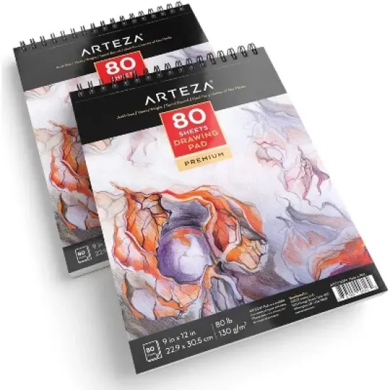 Arteza 9x12" Paper Pad for Drawing or Sketching, 80 Pages (80lb/130g) image {3}