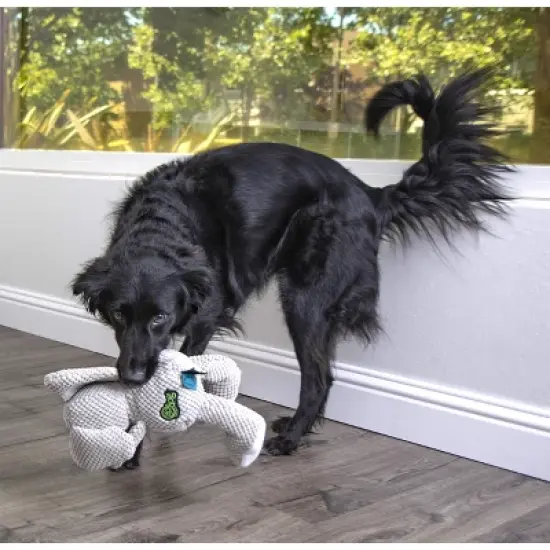 goDog Checkers Elephant Squeaky Plush Dog Toy, Chew Guard Technology - Gray, Large image {5}