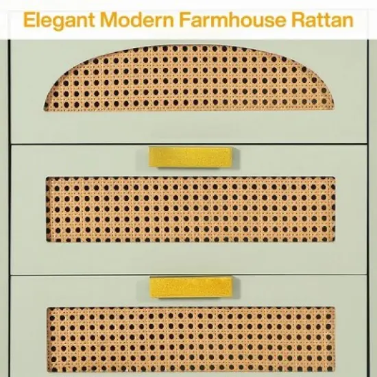 Resenkos Sofa Side End Table, End Table, Couch Table,Wood Night Stand, 20-Inch Bedside Table Storage Cabinet with 3-Drawers,Green image {1}