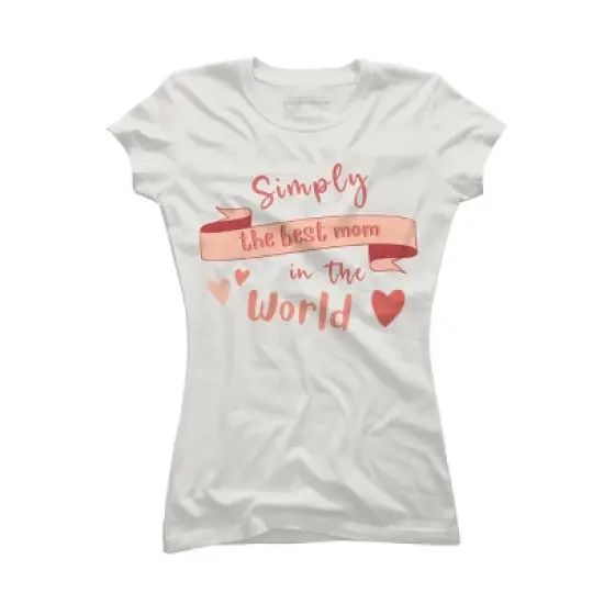 Junior's Design By Humans Mother's Day Simply the Best Mom Banner By BoogieCreates T-Shirt image {8}