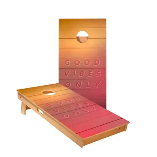 Skips Garage Good Vibes Only Cornhole Boards - ACA Star Series image {1}