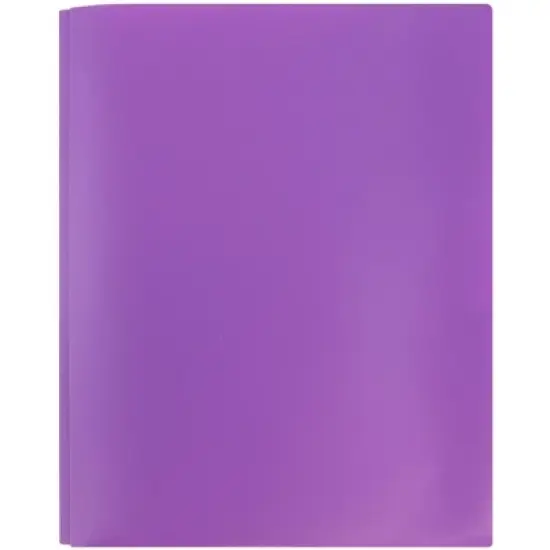 JAM 6pk POP 2 Pocket School Presentation Plastic Folders with Prong Fasteners Purple image {4}