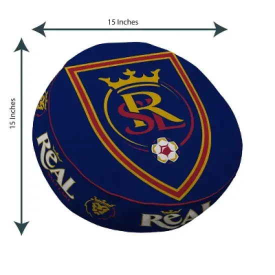 MLS Real Salt Lake Circle Plushlete Pillow: Sports Team Logo, Round, Hidden Zipper image {2}