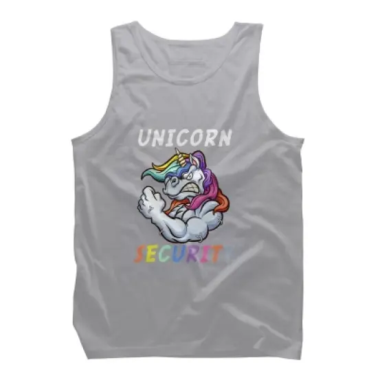 Men's Design By Humans Halloween Dad Mom Daughter Adult Costume - Unicorn Security By MINHMINH Tank Top image {9}