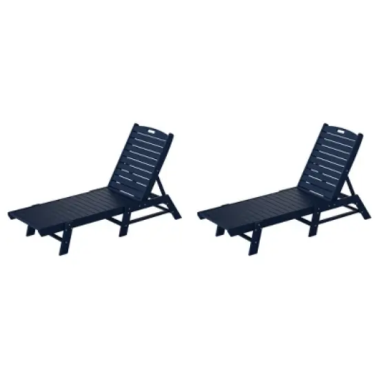 WestinTrends Poly Reclining Outdoor Patio Chaise Lounge Chair Adjustable (Set of 2) image {15}