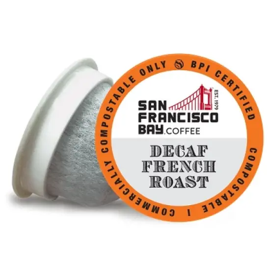 San Francisco Bay Compostable Coffee Pods - DECAF French Roast (36 Ct) K Cup Compatible including Keurig 2.0, Dark Roast, Swiss Water Processed image {1}