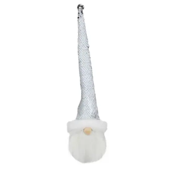 Northlight 13" Silver Sequin Santa With a Pointed Winter Hat Christmas Decor image {2}