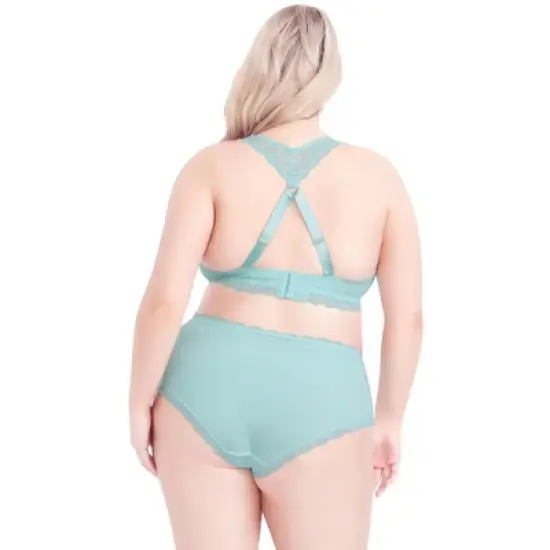 Women's Plus Size Racer Back Bralette - powder blue | HIPS & CURVES image {1}