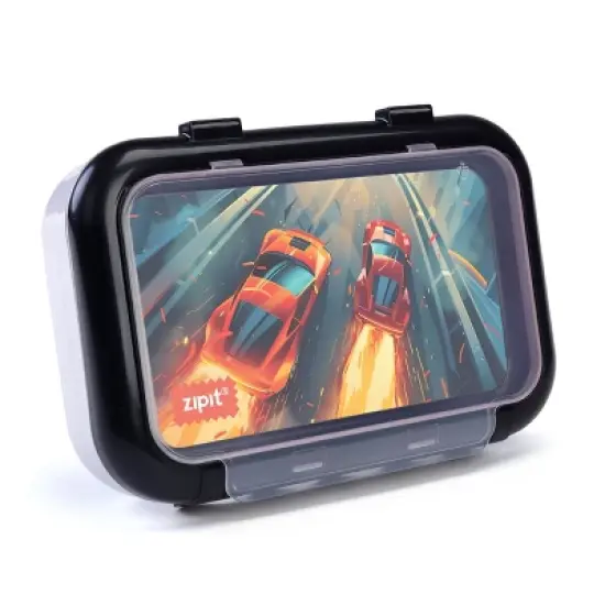 ZIPIT Recycled Plastic Pencil Case for Boys (Car Race) image {6}