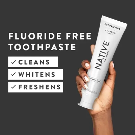 Native Premium Detoxifying Charcoal with Mint Fluoride Free Toothpaste - 4.1oz image {1}