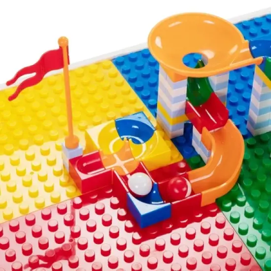 INFURNIC Game Tables Kids Activity Table Study Desk With Chairs, 100pcs DIY Blocks Toys For Toddlers, Multicolored, 23.6"*14.8"*15.6" image {3}