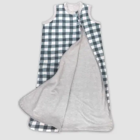Honest Baby Organic Cotton Reversible Wearable Blanket - Painted Buffalo Check Gray - S image {1}