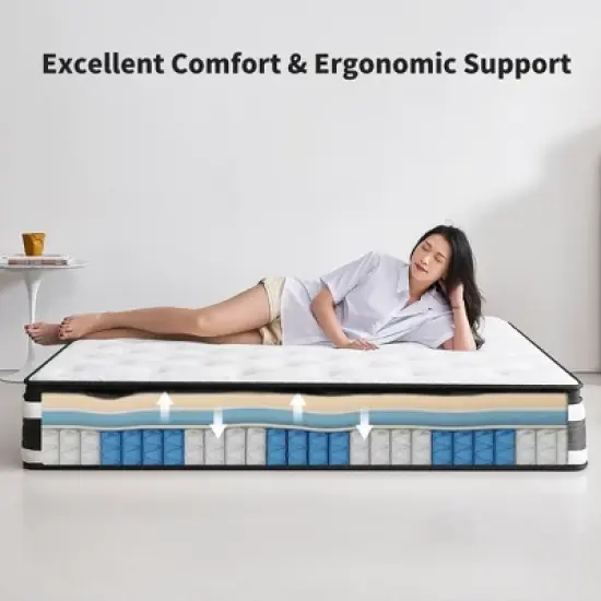Dexmalle Hybrid Mattress Individual Pocket Spring Oeko-Tex 100 Breathable Memory Foam image {2}